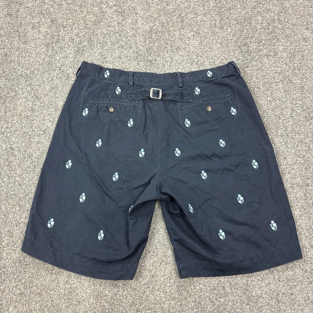 Vintage Polo Ralph Lauren‎ Shorts Mens 35 Blue Crest Embroidered Chino 9 Inseam